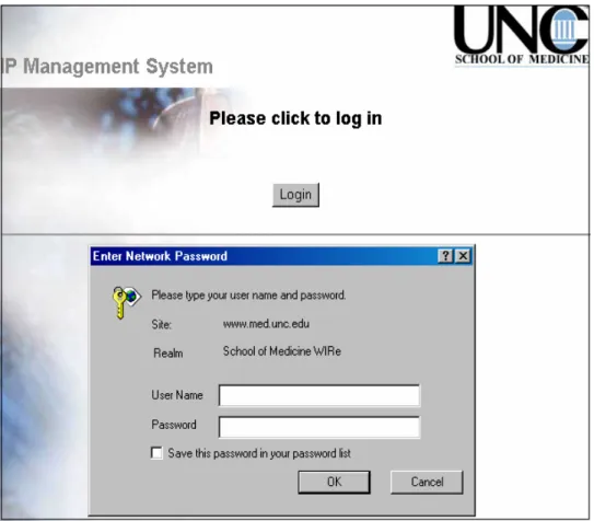 Figure 7: Login screen for the new Web-based IP Management System.  User authentication is done  through the School’s LDAP server, which essentially is the school’s centralized user authentication server