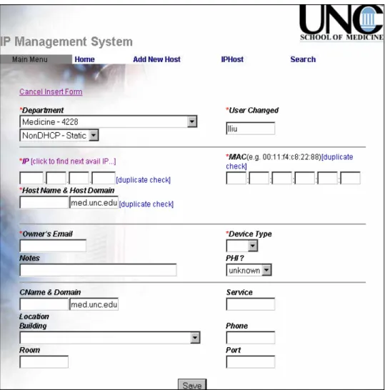 Figure 10: This screen shows no record found for the specified MAC address, but it allows the user to  register it from this page if desired