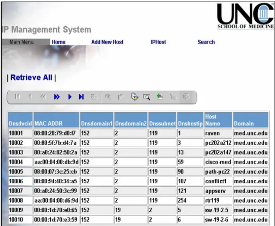 Figure 15: Lookup screen for IP records. 