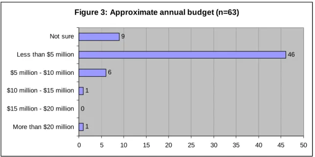 Figure 3: Approximate annual budget (n=63)