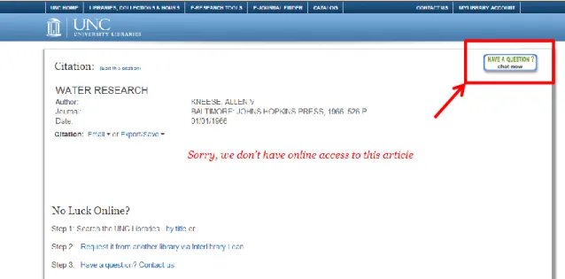 Figure 2. A chat button on an article resolver page. 