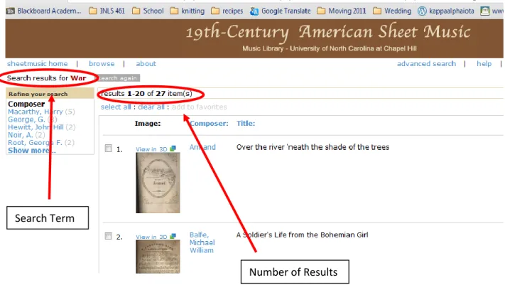 Figure 2 Screen Shot of Search Results Page 