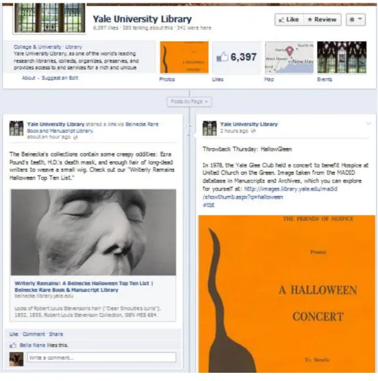 Figure 2: Screenshot of Yale Library Facebook Page 