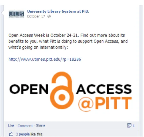 Figure 5: A Collection/Resources Post by University Library System at Pitt 