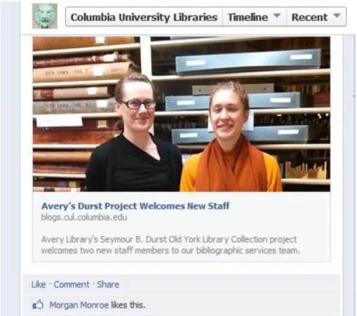 Figure 8: A Post about People by the Columbia University Libraries 