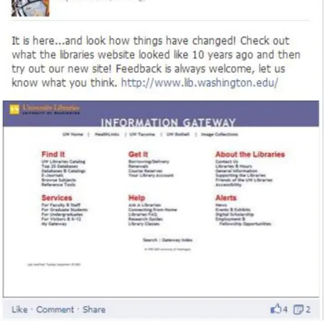 Figure 11: An Interaction Post by the University of Washington Libraries 