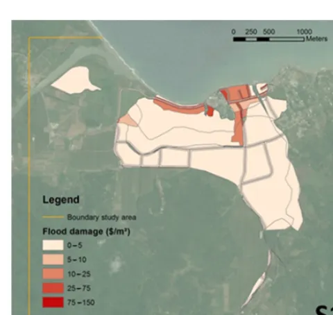 Figure 4. Scenario 1 (S1): benchmark damage map of Annotto Bay,using all available input data.