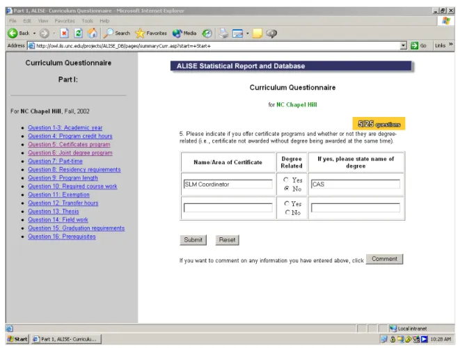 Figure 1: Example of New Program data submission 
