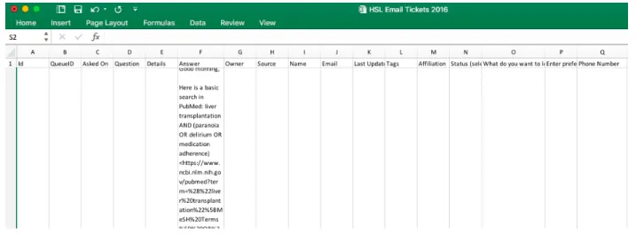 Figure 2.  Email records from HSL 