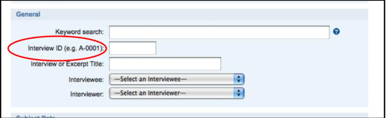 Figure 8: Interview ID field 