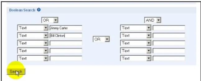 Figure 12: Boolean Search “Jimmy Carter OR Bill Clinton” for Task 6, example 2 