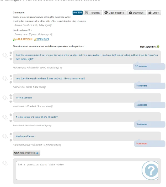 Figure 3: Comment area beneath a video. 