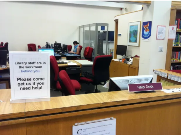 Figure 1. Print sign displayed at circulation desk.