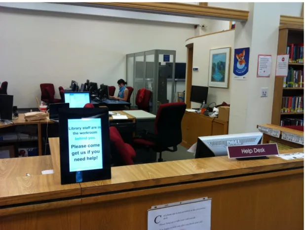 Figure 2. Digital sign displayed at circulation desk 