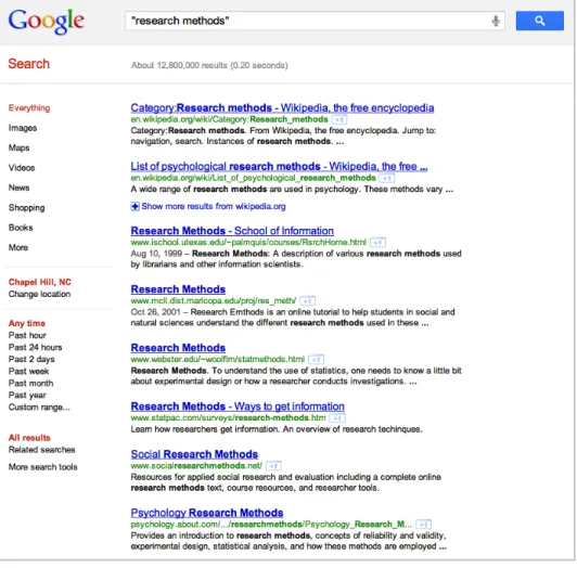 FIGURE 1   Sample Output from a Google Text Search 