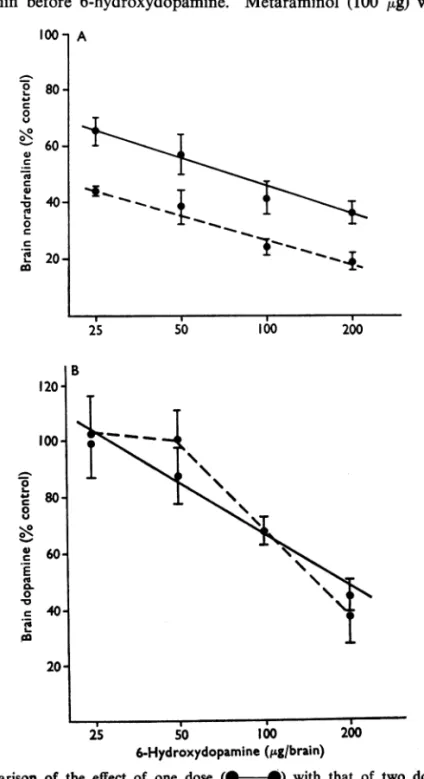 FIG. 1. Comparison of the effect of one dose (@- ) with that of two doses (0---0)