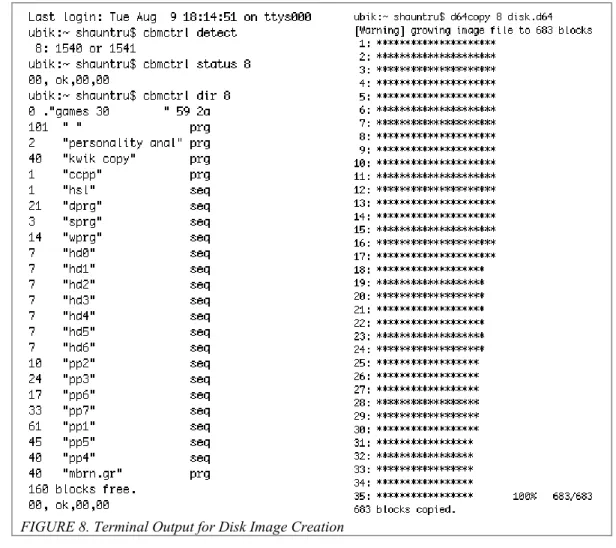 FIGURE 8. Terminal Output for Disk Image Creation 
