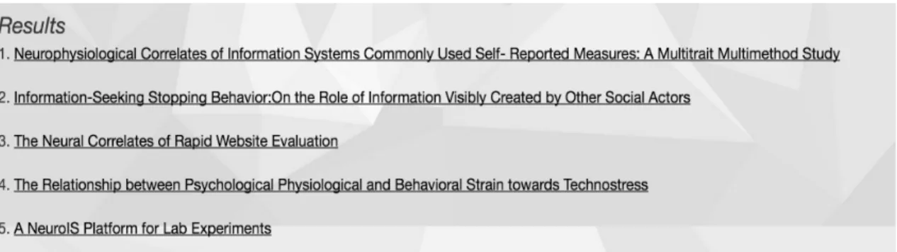 Figure 4. Result section 