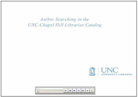Figure 2: The First Page of the Author Search tutorial. Note the control bar.  