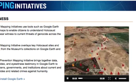 Figure 13.  U.S. Holocaust Memorial interactive map feature using Google Earth. 