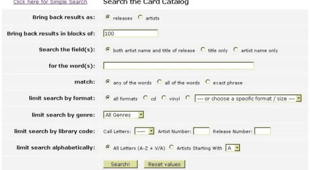 Figure 2: Advanced Search Interface 