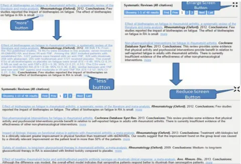 Figure 2:Detailed information presented on demand buttons.