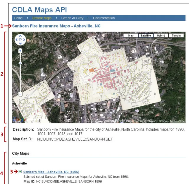 Figure 5-2.  Sample Map Set View - Annotated 