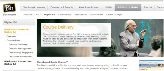 Illustration 2: Blackboard website screen capture