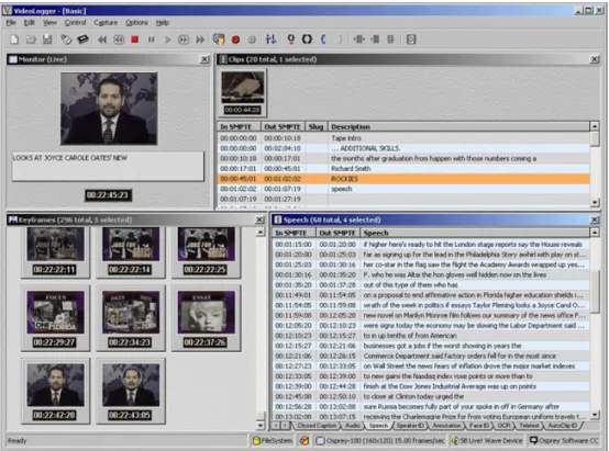 Figure 2. VideoLogger, from Virage. 