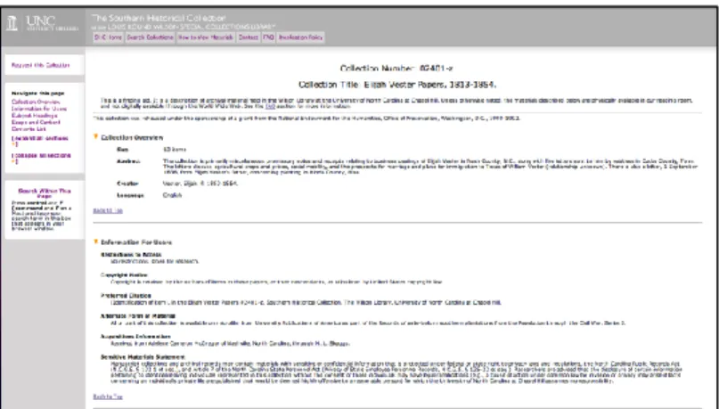 Figure 4: UNC-CH Finding Aids 