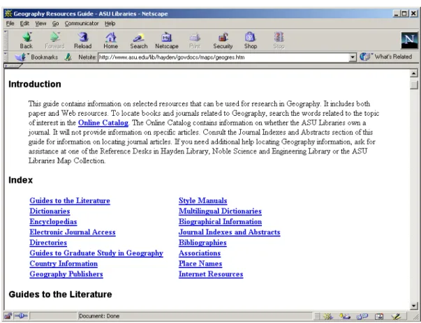 Figure 2: Different approaches to locating materials in the map room, from the Arizona State  University Libraries
