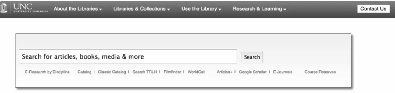 Figure	  4.	  Simple	  search	  page	  option	  for	  usability	  test.	  