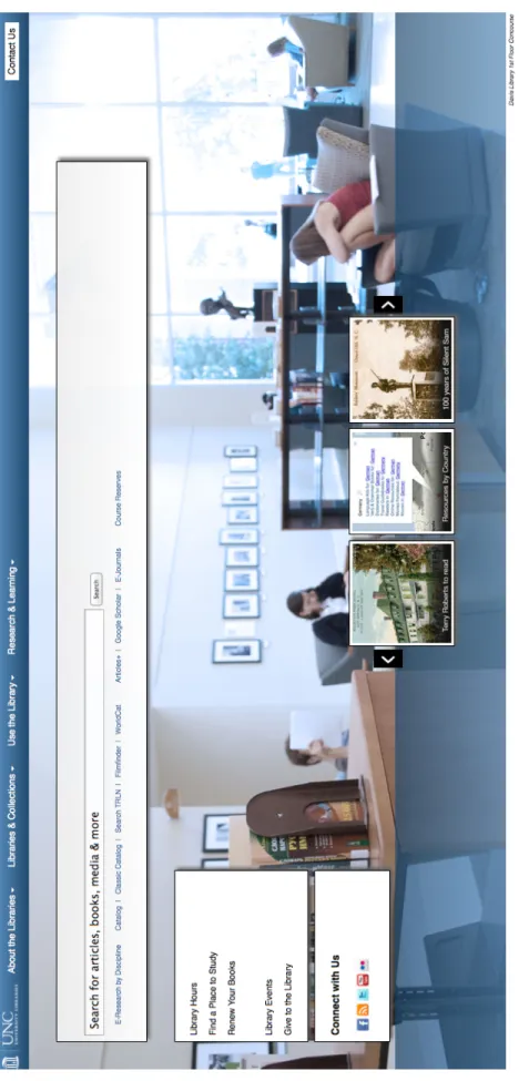 Figure	  5.	  Screenshot	  of	  the	  proposed	  library	  homepage	  wireframe	  that	  was	  shown	  to	  usability	  test	  participants.	  