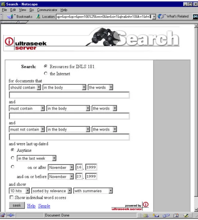 Figure 2. Advanced Search Interface 