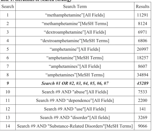 Table 1: Iterations of Search Strategy 