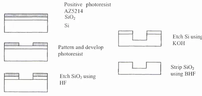 Figure 3.7; Summary o f the fabrication procedure using HF