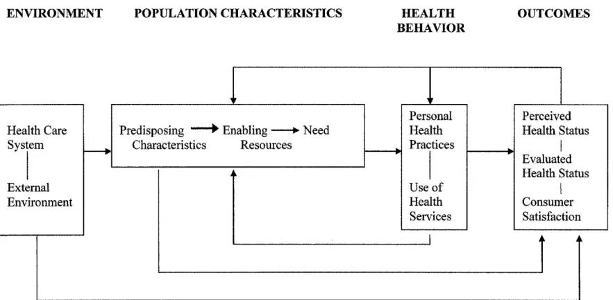 Figure 1:  Andersen's Emerging Model of the Behavioral Model of Access to  Health Care  (1995) 1 