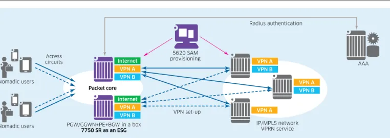 Figure 4. Alcatel-Lucent architectural approach to providing mobile VPN access