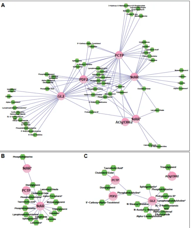Figure S5. Protein-metabolite interaction network for mammalian and Arabidopsis START  domains