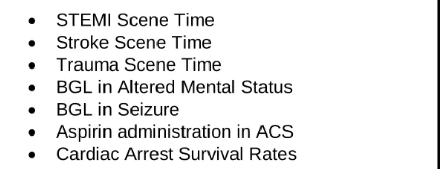 Figure 6. Potential list of EMS clinical performance indicators. 