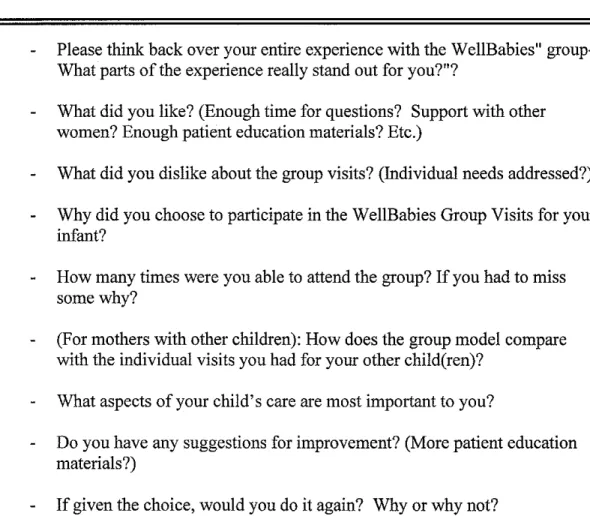 Table 5:  Interview Guide 