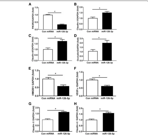 Table 2 SAEC genes regulated by miR-126-5p with relevance tothe lung barrier integrity and inflammation by RNA sequencinganalysis