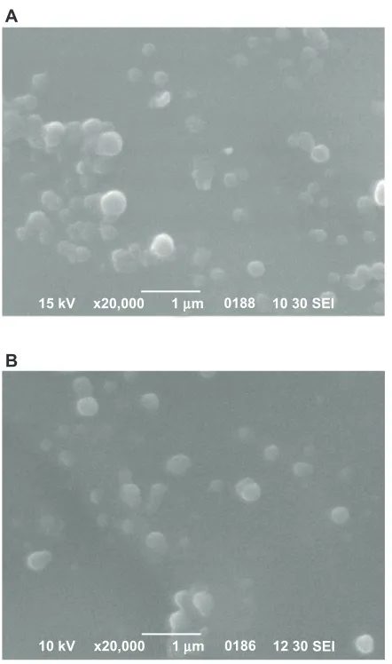 Figure 5 scanning electron micrographs of ropinirole hcl-loaded nanoparticles with the studied polyesters