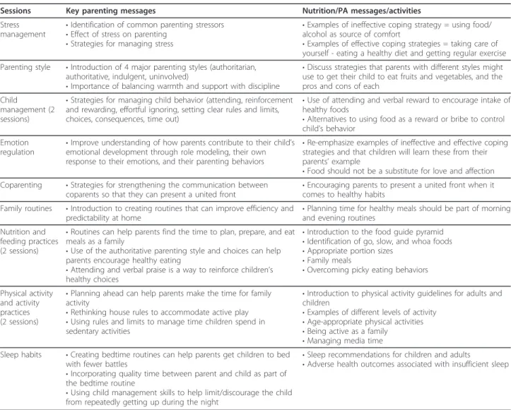 Table 2 Intervention overview