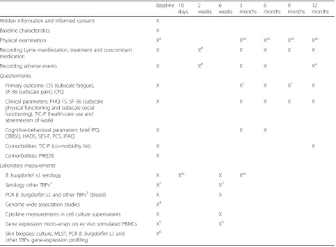 Table 2 Data collection and measurements for all patients with confirmed Lyme borreliosis