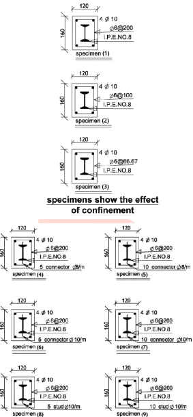 Fig. 1: Details of the tested columns 