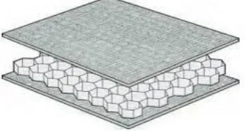 Fig 2  Honeycomb structure with panels Man-made honeycomb structures have an array of hollow cells formed between thin vertical walls, so that the material has 