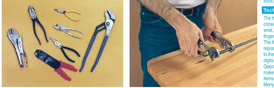 Figure 4‑14. Holding tools multiply the squeezing force of the hand. There are many types.