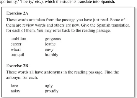 Figure 2.1 An example of a Grammar-Translation exercise