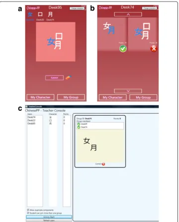 Fig. 4 a The first client-side application page showing an assembled Chinese character